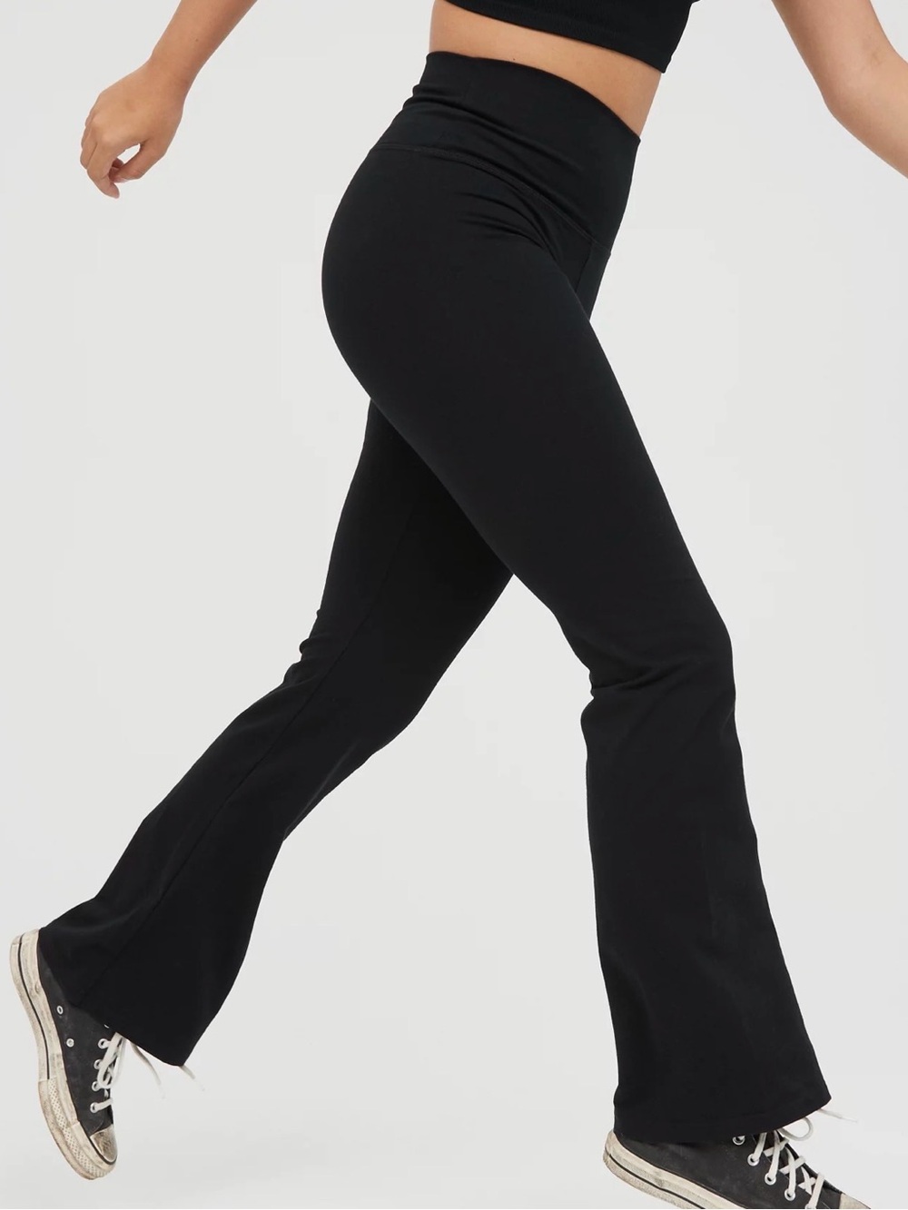 OFFLINE By Aerie OG Cotton High Waisted Flare Legging L Short